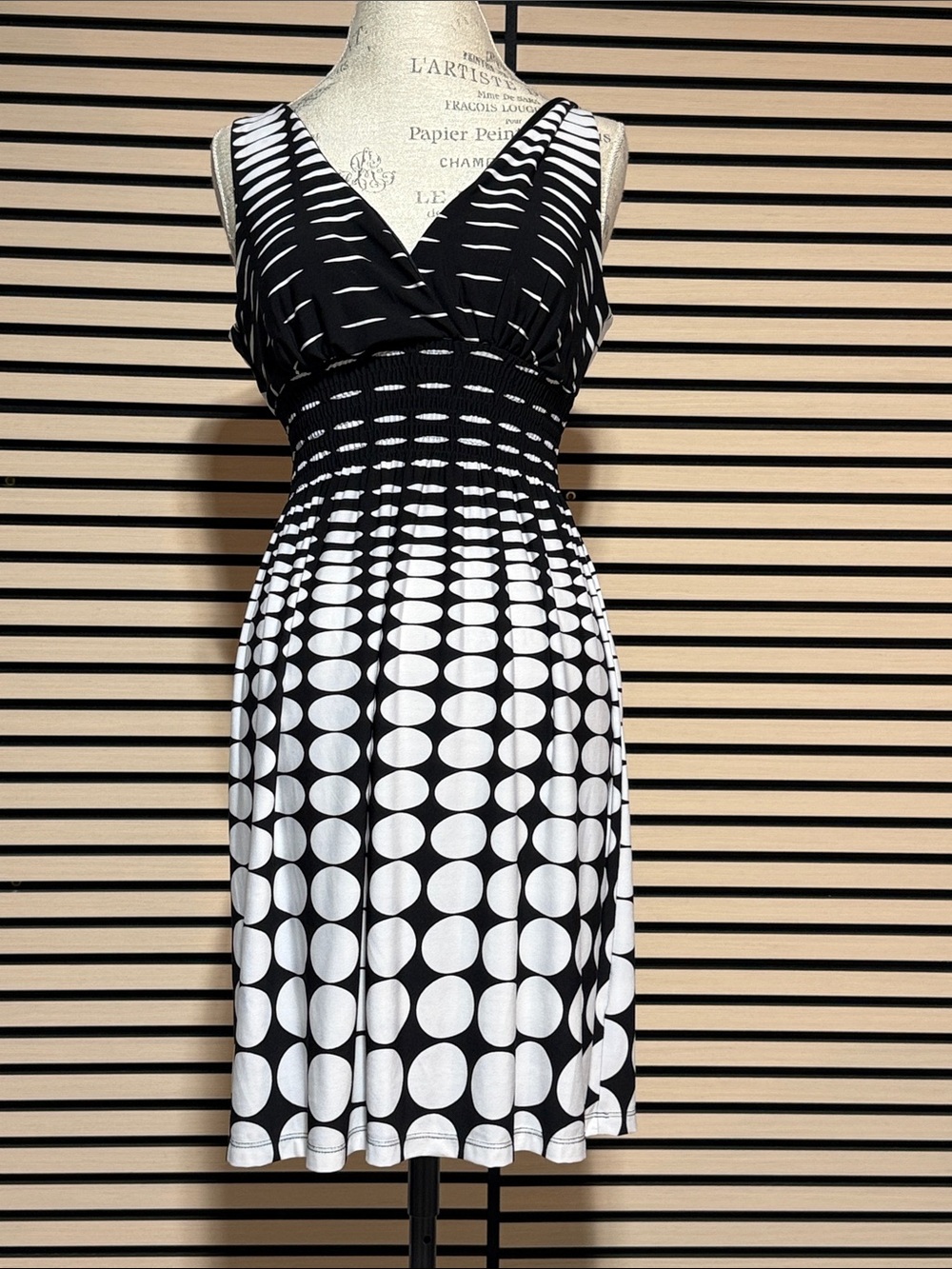 Valerie Bertinelli Black and White Polka Dot Midi Dress